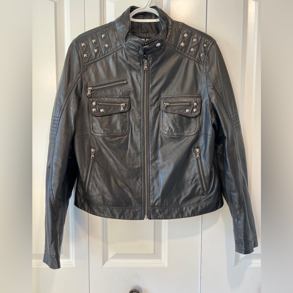 Studded Black Leather Jacket
